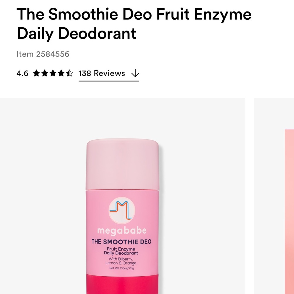Megababe Daily Deodorant Rosy Pits NEW Sealed Travel Size